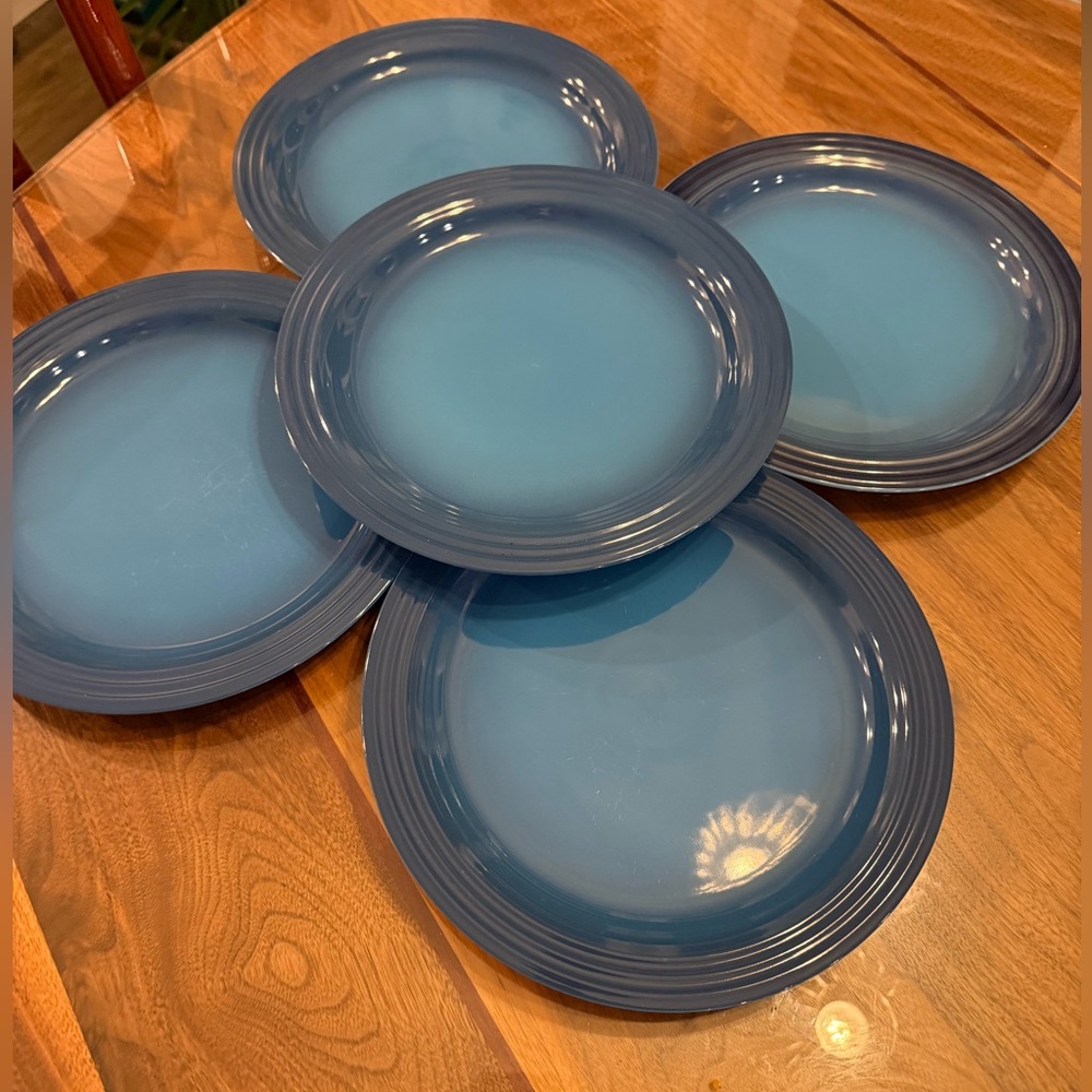Le Creuset 27cm Dinner Plate in Marseille Blue - 5 pack